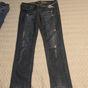 Distressed Dark Blue Women's Jeans